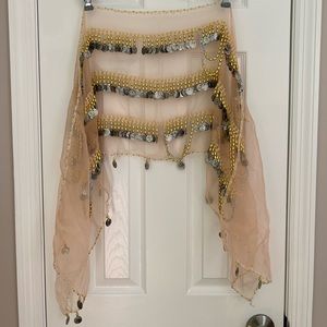 Belly Dancing Coin Belt Pink sheer